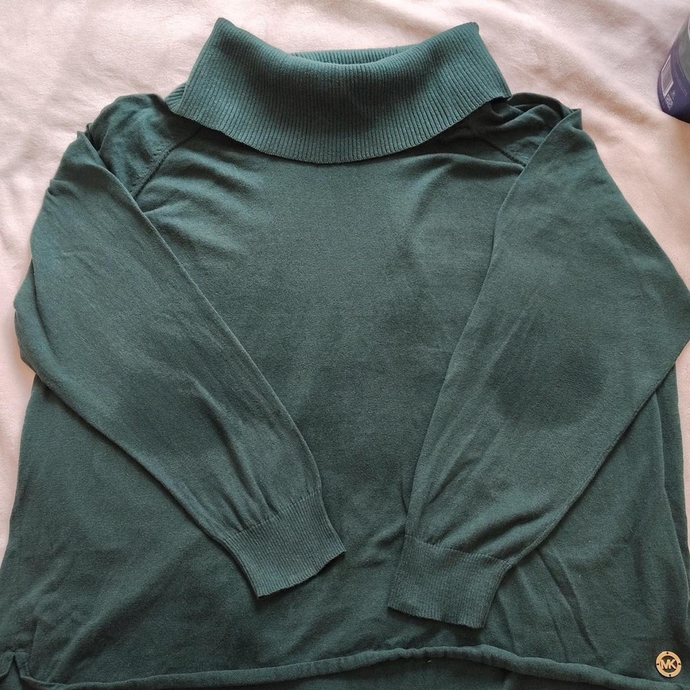 MICHAEL Michael Kors Forest Green Cowl Neck Sweater Plus Size